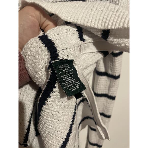 Ralph Lauren Denim Women's Boatneck Knitted Long Sleeve Casual Top Striped XS - Picture 6 of 7